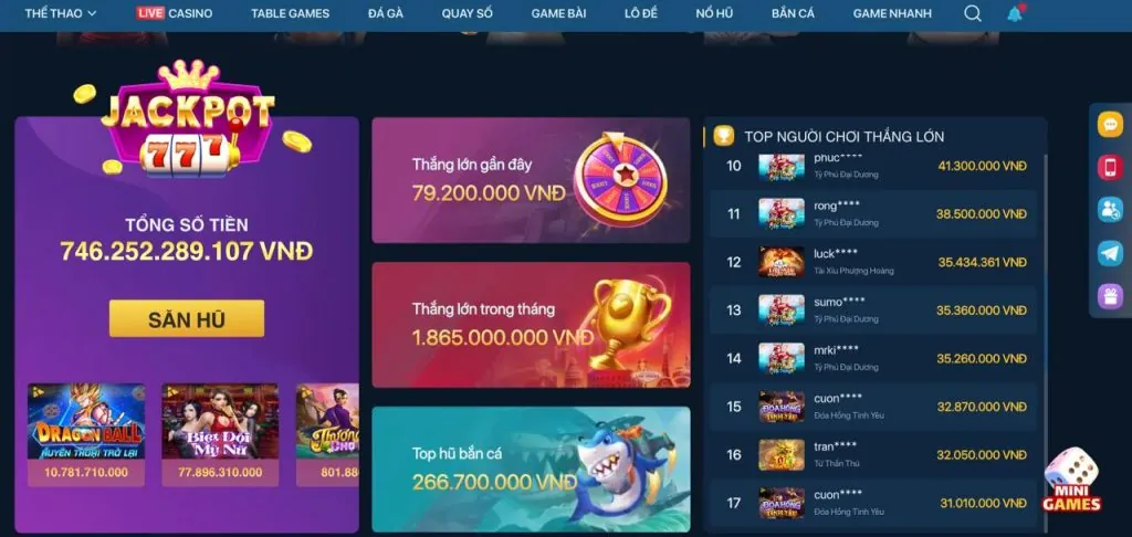 Đa dạng trò chơi cá cược tại b52 online: thể thao, casino, nổ hũ, bắn cá